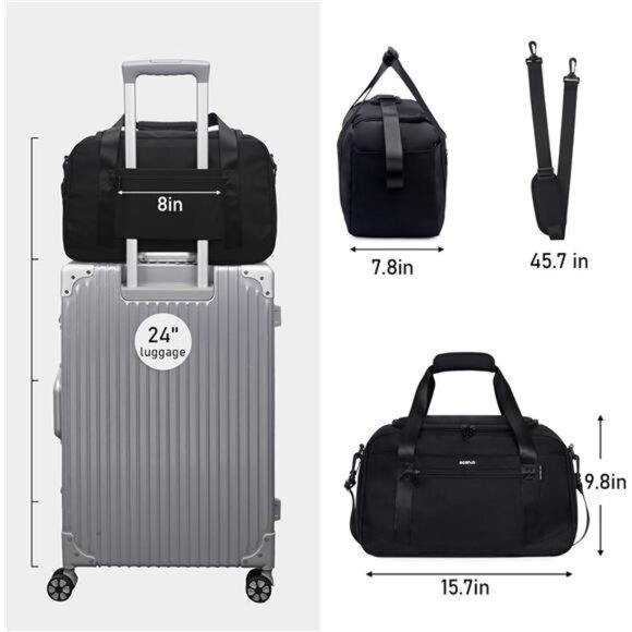 Personal Item Bag 16'' Small Duffel Bag Travel Bag Weekender Bag Gym Bag - Picture 3 of 7